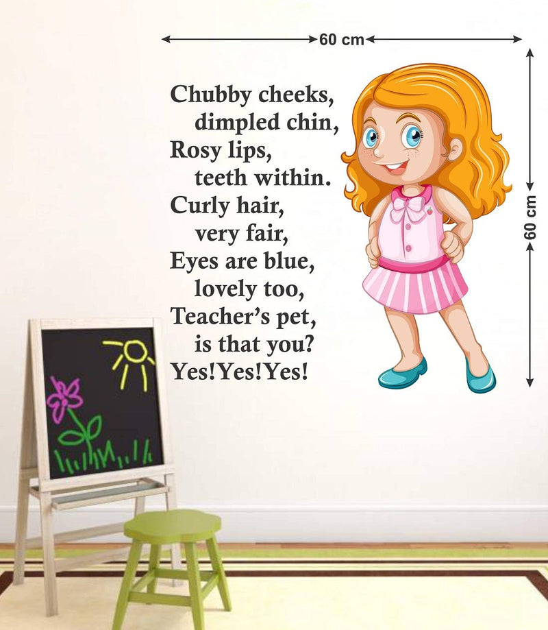 Tuffuk Kids Rhymes Large Vinyl Wallstickers for Home Decorations(60 cm x 60 cm)5TZ196