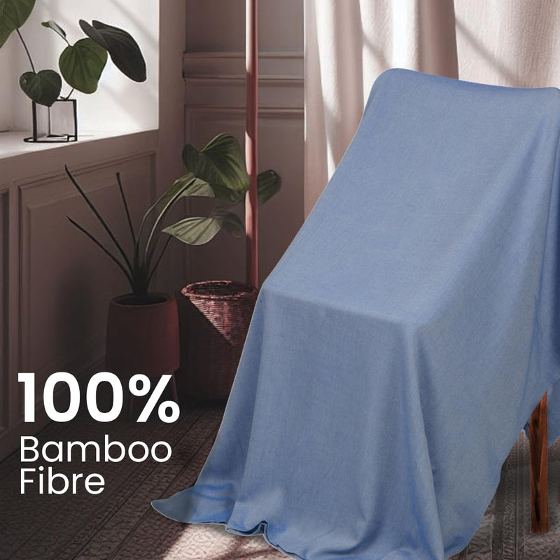 Mush 100% Bamboo Summer AC Blankets | Ultra-Soft, Light Weight & Thermoregulating Dohar 7.5 X 8 Ft (Navy, Double/Large)