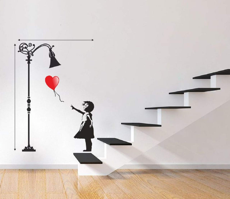 Baloon Girl Self Adhesive VinylWaterproof Decorative Wall Stickers for Hall, Bedroom, Kitchen and Furniture