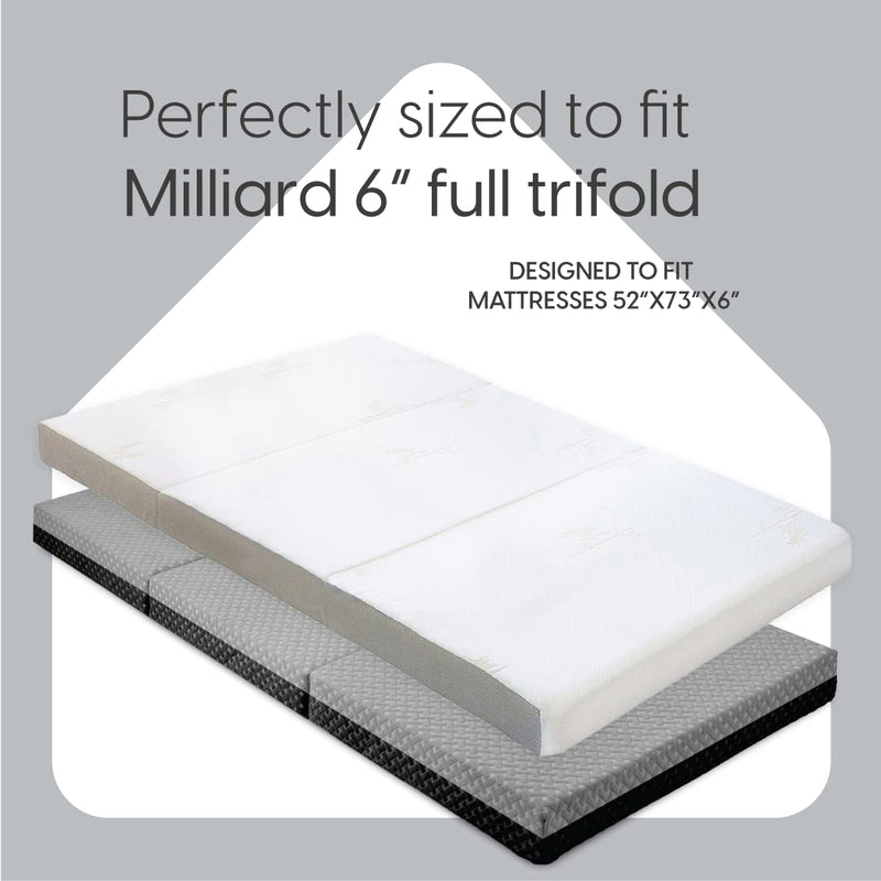 Fitted Sheet for The Milliard Trifold Mattress, Super Soft and Cozy Washable Grey Sheet (Full, 4")