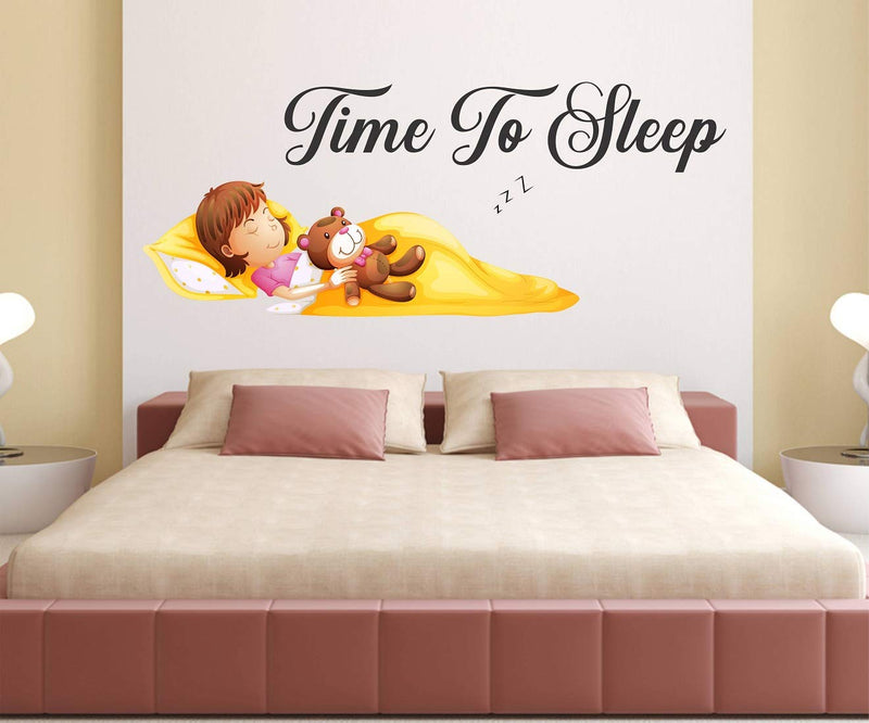 Tuffuk Time to Sleep Large Vinyl Wallstickers for Home Decorations (100 cm x 40 cm)5TZ110