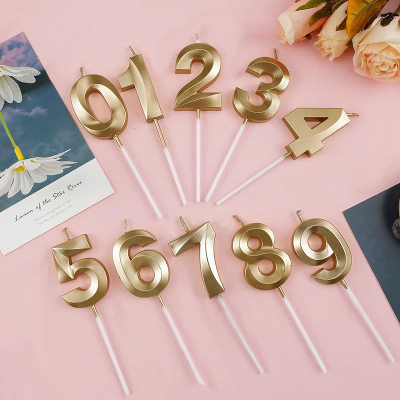 13 Candle Birthday Number Candles 13 Birthday Candles for Cake Birthday Candles Numbers 13 Champagne Gold 3D Design Numeral Candle for 13th 31th Birthday Anniversary Wedding Party Cake Decorations