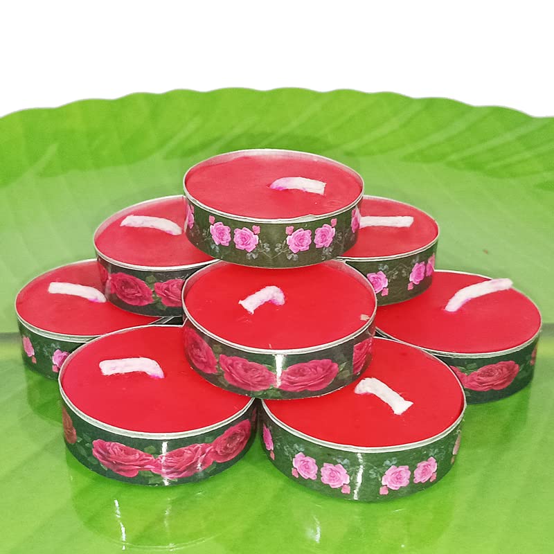 Charanam Tea Light Aroma Candle 20 Pcs Pack - T Rose (Pack of 3)