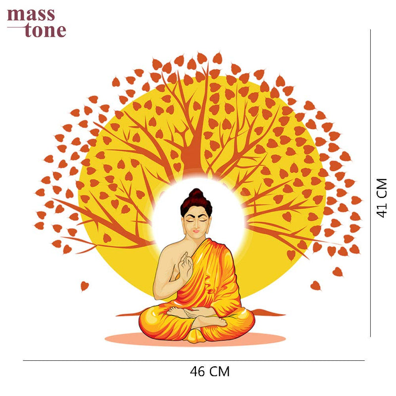 Masstone Buddha Wall Sticker | Gautam Buddha Wall Sticker (46x41 CM) | Lord Buddha Wall Stickers for Living Room | Wall Stickers for Bedroom, Home, Office | Buddha Meditation Wall Stickers Pack of 1