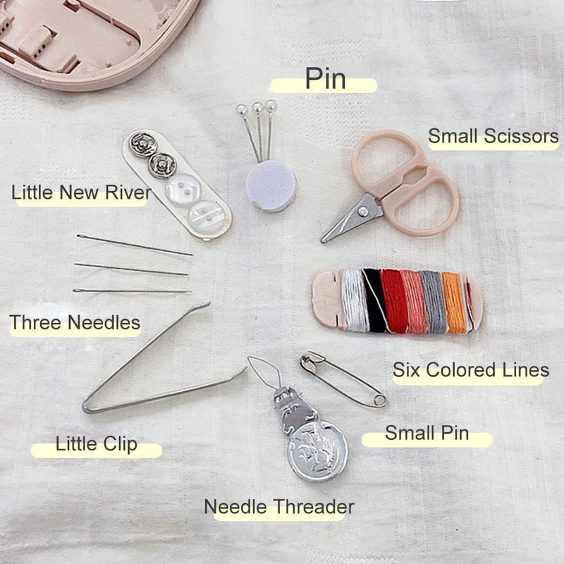 RIANZ Mini Travel Sew Kit Beginner Mini Sewing Box Pocket Folding Sewing Kit, with Sewing Needle, Thread, Cutton, Pin, Scissors, Clip, Needle Threader - 1 Pc