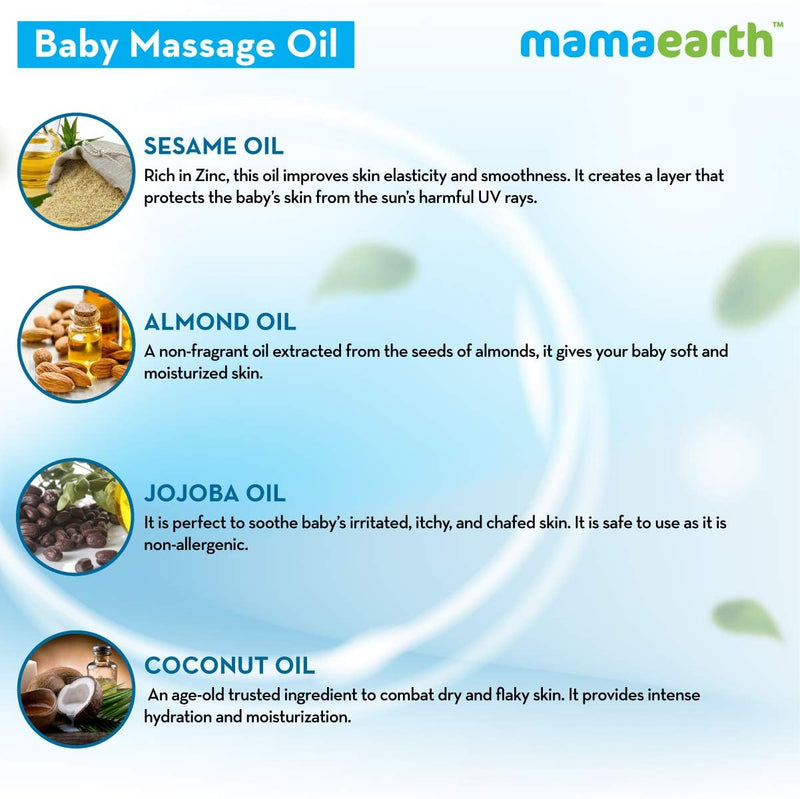 Mamaearth Soothing Baby Massage Oil, with Sesame, Almond & Jojoba Oil - 200ml