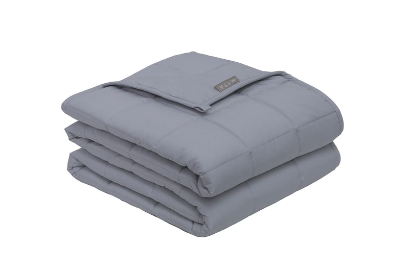 Mysa Sleep 2.5 Kg Kids Weighted Blanket - Breathable Microfiber with Premium Glass Beads (Silver Grey 41" x 60" 5 LB)