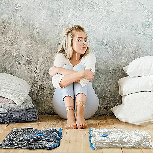 Smitex Vacuum Storage Bags Space Saver Sealer Compression Bags with Travel Hand Pump for Clothes Storage, Mattress, Blanket, Pillows, comforter storage bag,Travel, Bedding (12 Pack) (80 X 120)