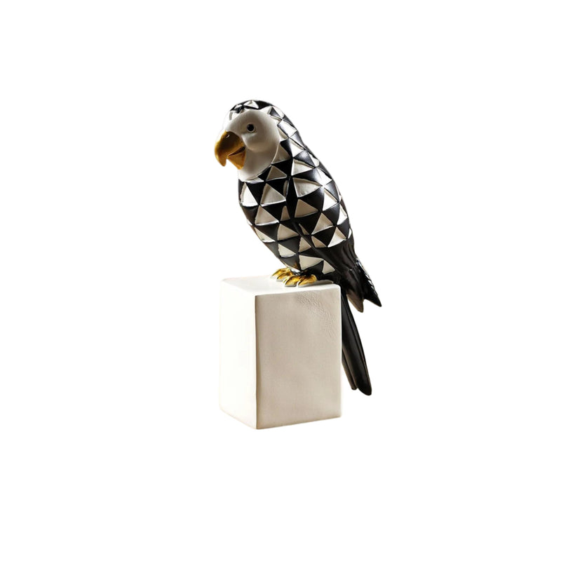 The Artment your artistic apartment Cockatoo Symphony Geometric Resin Bird Showppiece Figurine for Living Room, Table Top, Office/Home Decor