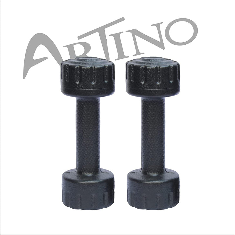 ARTINO 3 Kg Pair PVC Dumbbells Set For Home Gym, Exercise & Fitness Dumbbell (Black) Fixed Weight Dumbbell (3kg X 2Pc)