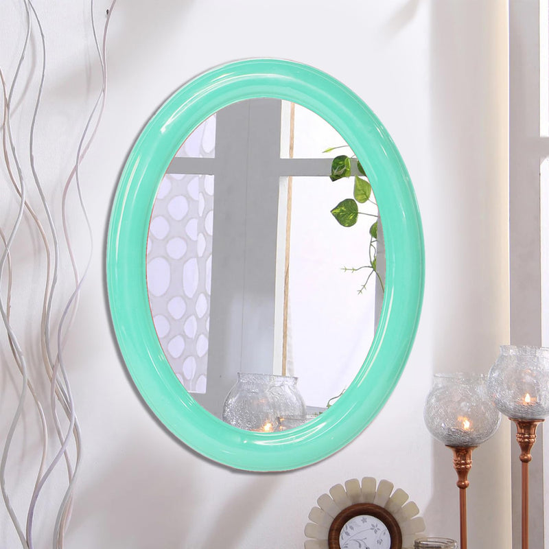 Confidence 4 Pcs Wall Hanging Mirror, Framed, Oval Shape for Bathroom