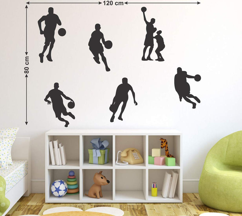 Tuffuk Basket Ball Players Large Vinyl Wallstickers for Home Decorations(80 cm x 120 cm)5TZ442