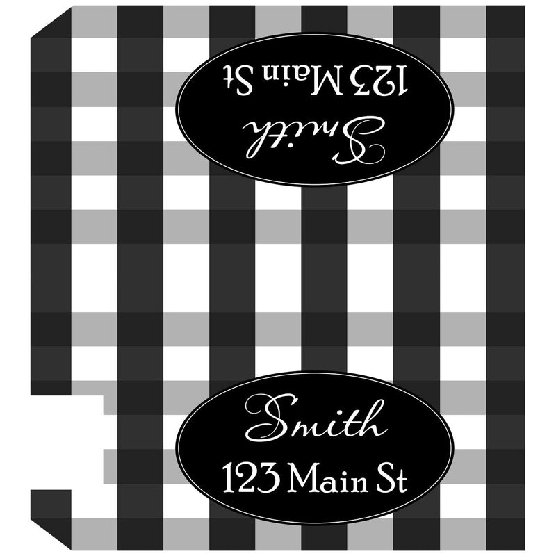 VWAQ Custom Address Mailbox Covers Magnetic - Personalized Plaid Mailbox Magnet Decor - PMBM6 (Black)