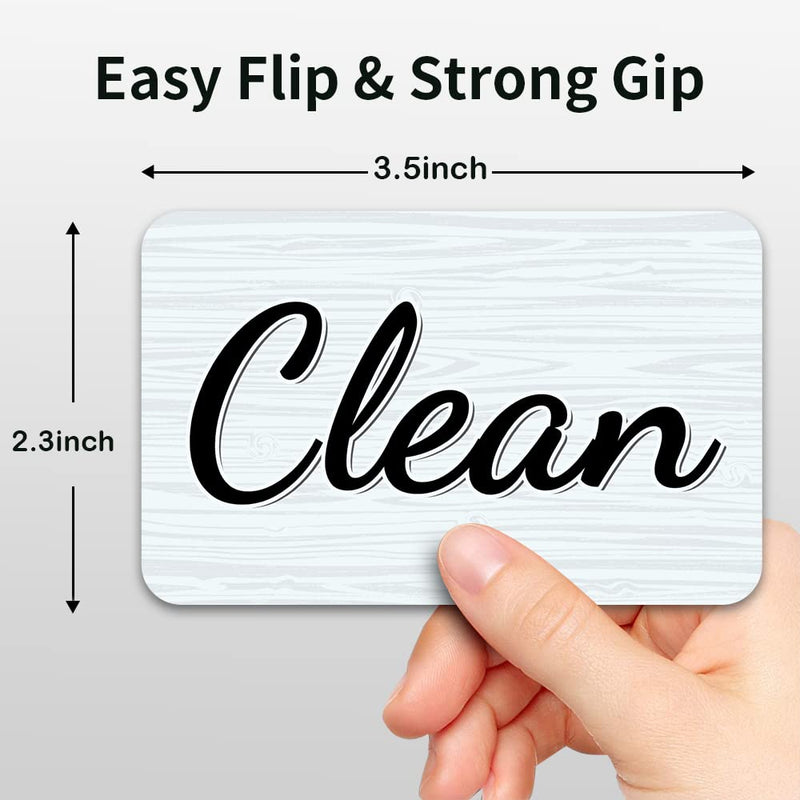 Dishwasher Magnet Clean Dirty Sign,Double Sided Magnet with Magnetic Plate,White and Black Kicthen Indicator Simple Wood Clean Dirty Magnet for Dishwasher