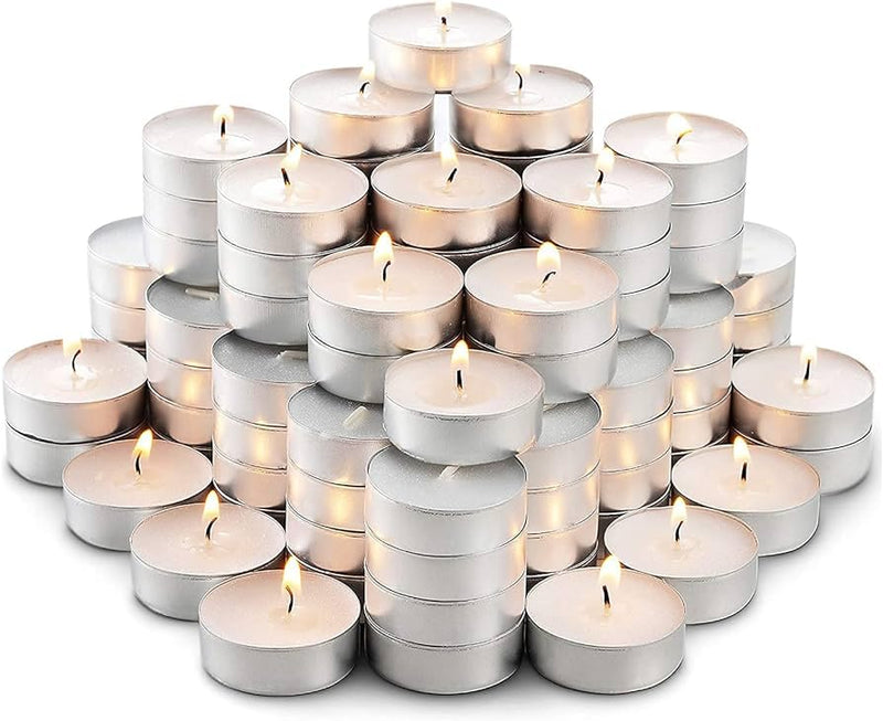 Tealight Candles 100% Pure Wax, Unscented, Long Burning Tealight, Pack of 50