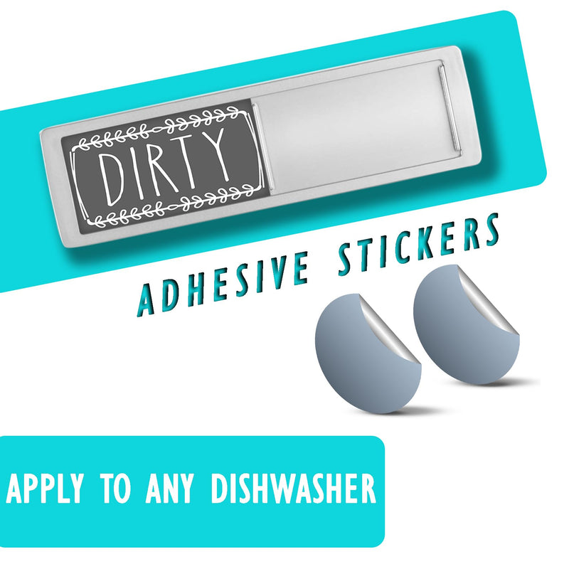 BabyPop! Newest Design Dishwasher Magnet Clean Dirty Sign Indicator, Trendy Universal Kitchen Dish Washer Magnet, Super Strong Magnet with Sticker Adhesives for Kitchen Organization and Storage