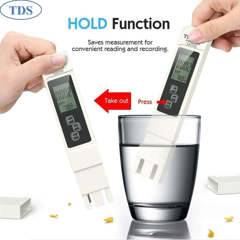 WOLBLIX Digital PH Meter and TDS&EC Meter, Water Quality EC Tester, Auto Calibration, Ideal Kit for Aquarium, Swimming Pool, Drinking Water