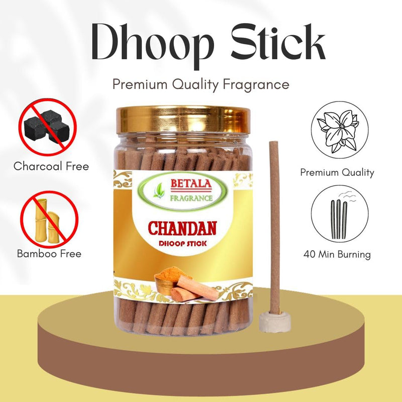 Betala Fragrance 6 in 1 Dhoop Sticks for Pooja, Combo Pack of 100 gm X 6 Flavour stick with Holder Stand (Chandan, Gulab, Mogra, Lavender, Guggal, Saffron)