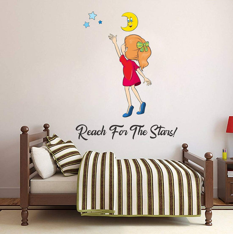 Tuffuk Reach for The Stars Large Vinyl Wallstickers for Home Decorations(80 cm x 100 cm)5TZ0183