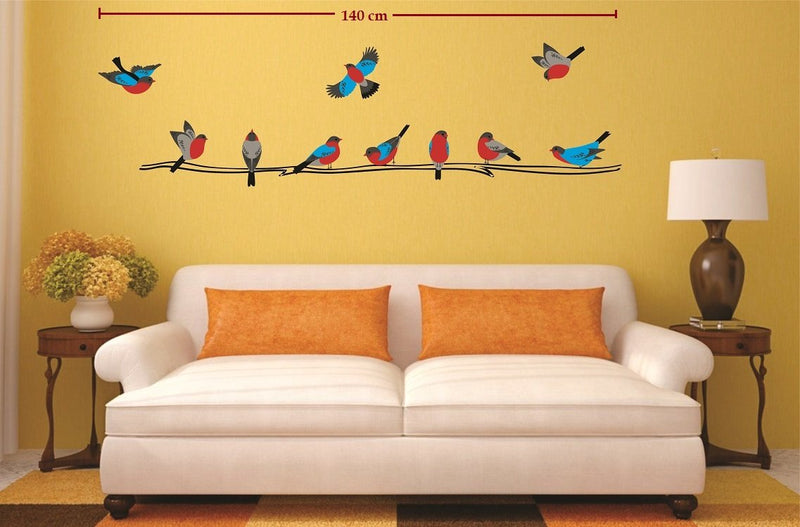 Asmi Collections Wall Stickers Beautiful Colorful Birds on a Tree Branch