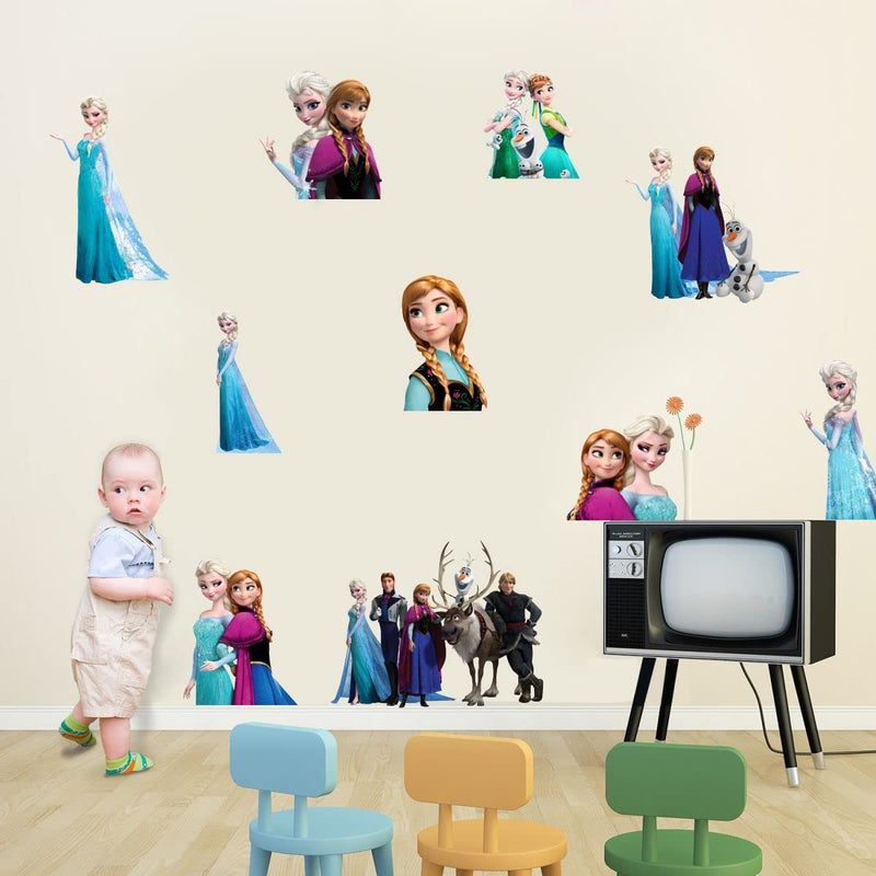 Sticker Studio PVC Vinyl Frozen Team Cartoon Wall Sticker (88 x 76 cm)