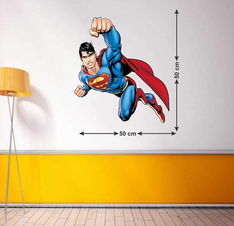 HAPPYSTICKY Super Man Multi Large Vinyl Wallsticker for Home Decorations (50 cm x 50 cm)