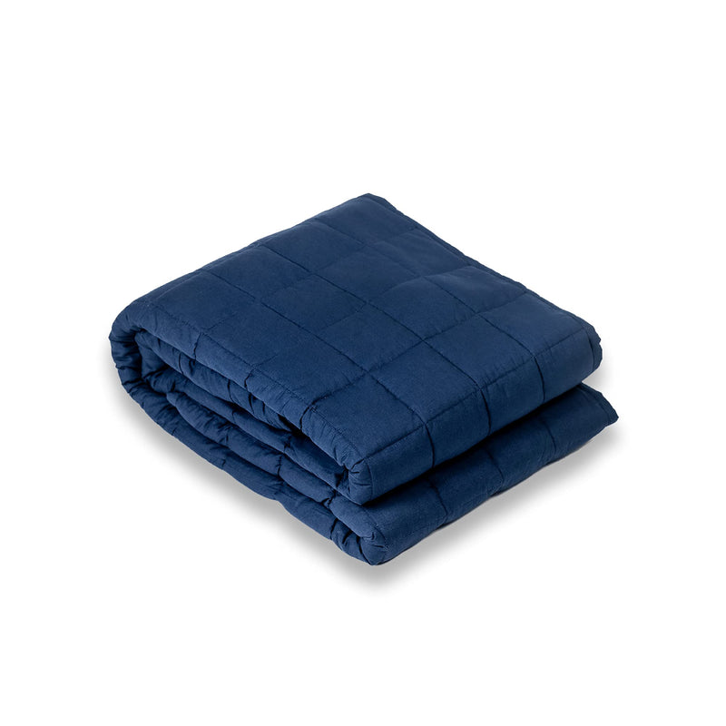 HOUSE OF CHARU | All Season Blanket | Indigo - Cotton Weighted Blanket | Cotton Material Filled with High Density Glass Beads | Cotton Blanket | Anxiety Blanket | Standard Size (50" x 75")