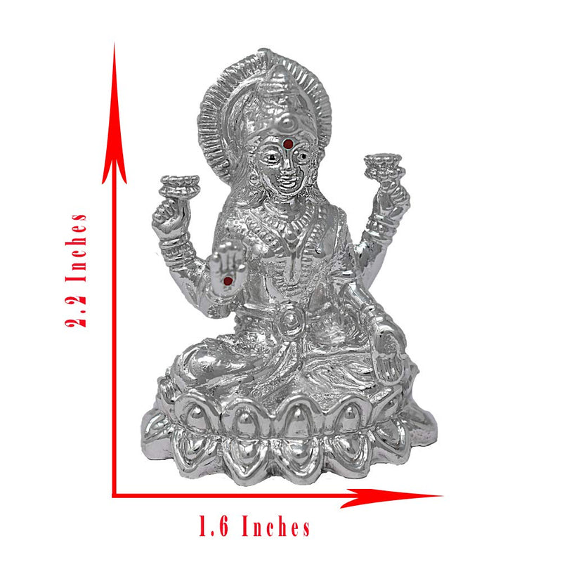 Carat Cafe Maa Laxmi Lakshmi Ma Idol Pure Silver 999 Statue,BIS Hallmark Certified for Puja Temple Good Luck Gift & Home Decor ( NET WT 20 GMS ) [2.2 x 1.6 Inch]