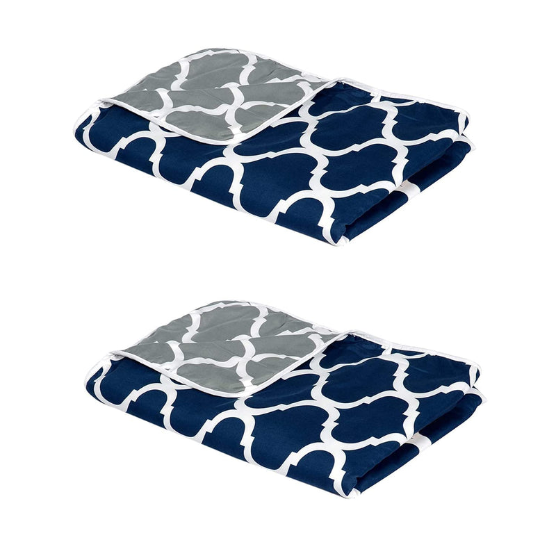 Magistic Floral Print Super Soft Microfiber Lightweight Reversible AC Dohar/Blanket Combo Set of 2 Pc (Gray and Blue, Single Bed)