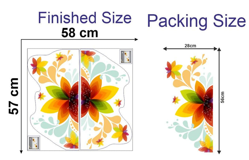 Delight Art Beautiful Flower Combo Design Door Sticker Size - ( 28*56 ) cm Model id - ( DAMC00913L )