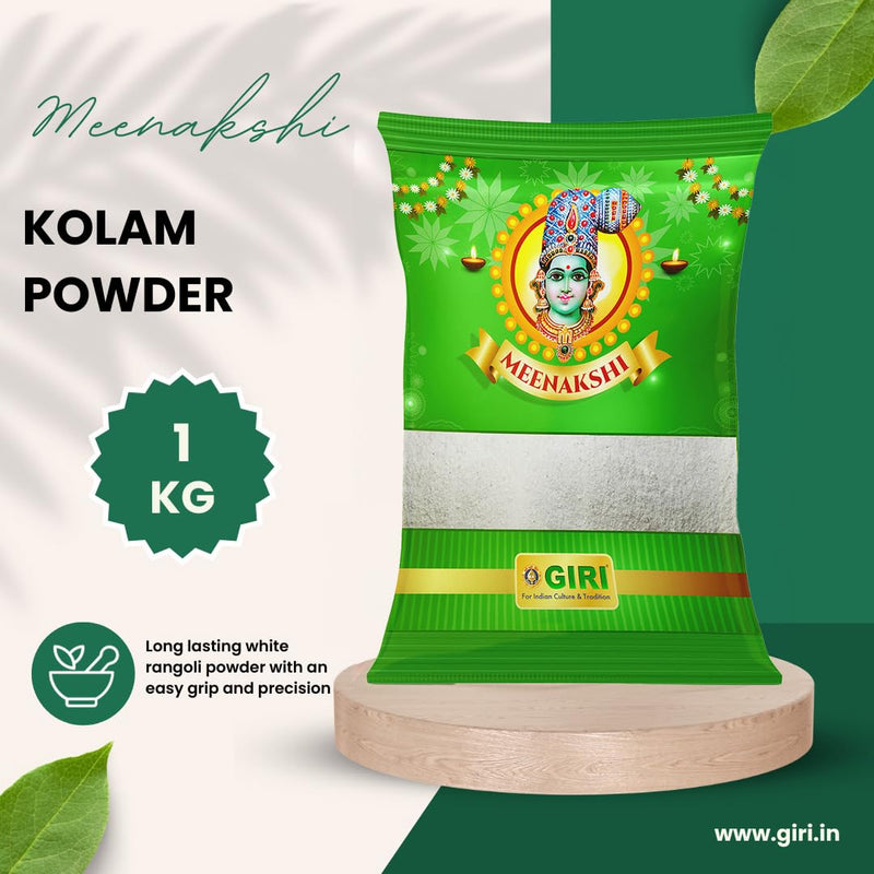 Giri Kolam Powder - 1 Kg | Rangoli Powder/Kola Mavu/Kola Podi for Home Decor/White Colour