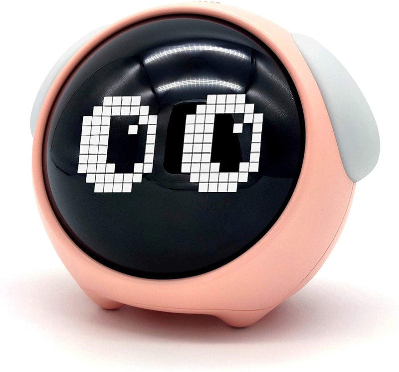 NYRWANA Alarm Clock, Digital Clock, Alarm Clock for Student, Valentine Gift, Emoji Clock with Dual Alarm & Adjustable Brightness, Snooze Function & Temperature - (Pink)