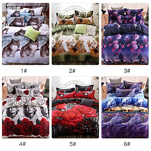 4 Piece/Set Home 3D Ultra Soft Fade Resistant Luxury Bed Sheet Set Bedroom Comfortable Breathable Bedclothes