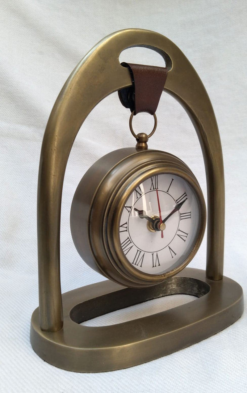 Imperial Decor Antique Look Brass Handmade Desk Clock/Shelf Clock/Table Clock