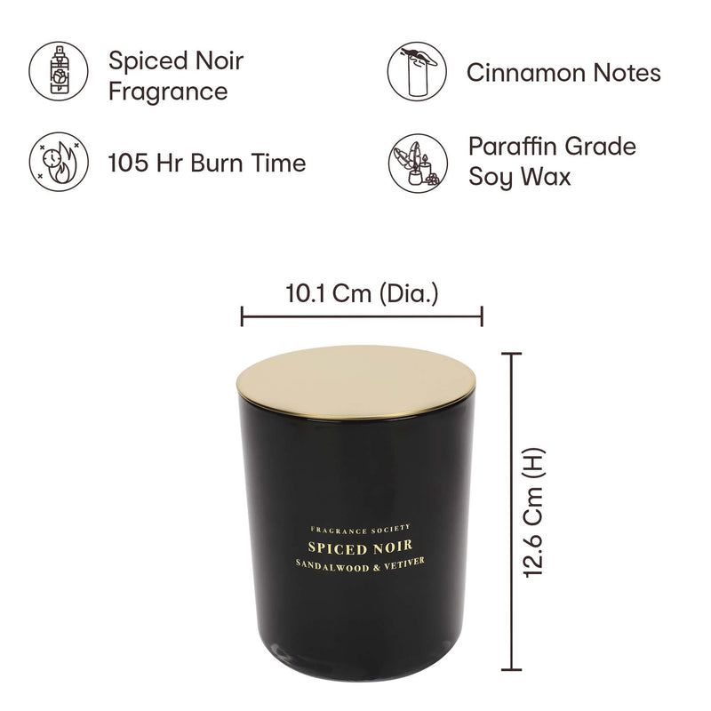 Anko Australia Extra Large Double Wick Candle, 900 gm | 110 Hrs Burn Time | Chandan & Cinnamon Fragrance | Scented Candles for Home Décor | Fragrance Candles for Home | Scented Candles Gift Set