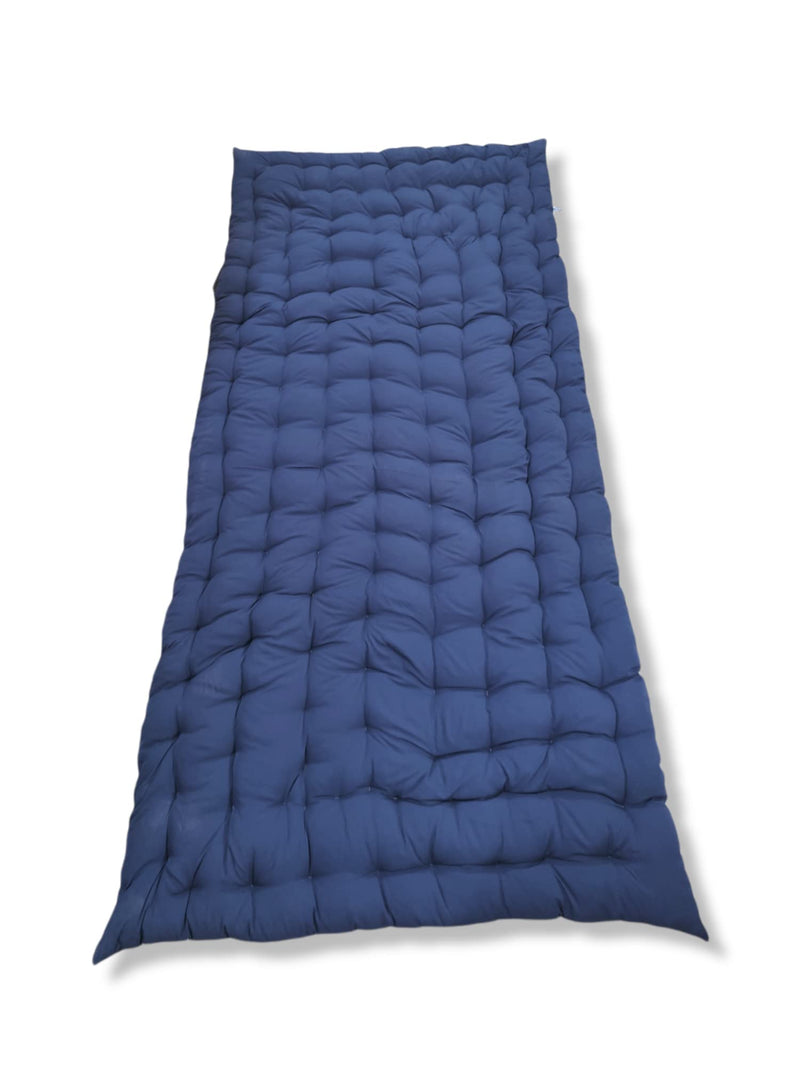 ATOOTFUSION Soft Cotton Solid Color Quilt | Foldable Light Weight Filled Single Firm Cotton Quilt Mattress| Gadda (Solid coloured, 1 Sleeping Capacity, 3 x 6 ft or 72 x 36 Inches) (Navy Blue Mattress)