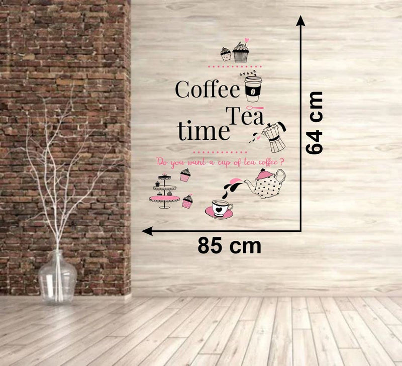 Delight Art Cup with Tea and Coffee Kitchen Design Wall Sticker Size - (85 * 64) cm Model id - (DAMC00261L)