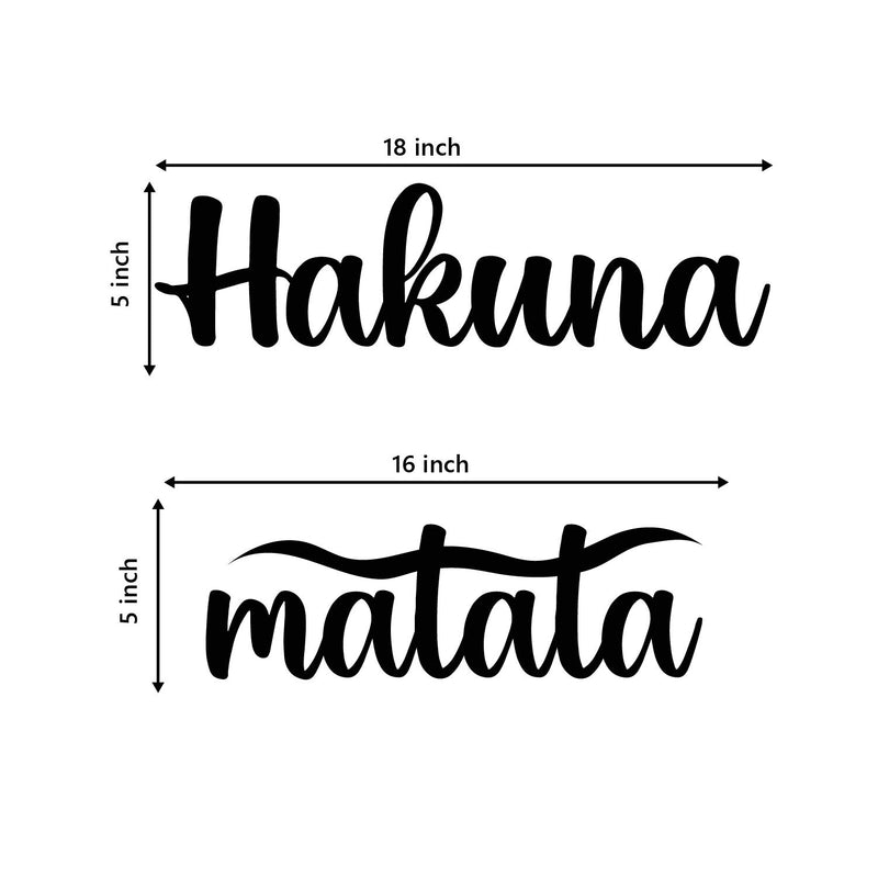 eCraftIndia "Hakuna Matata Black Mdf Engineered Wooden Wall Art/Hanging Cutout For Home Wall Decor