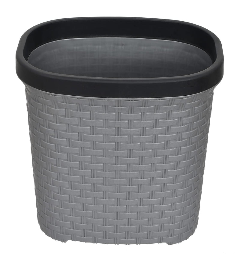 Kuber Industries Multiuses Plastic Open Dustbin For Home, Kitchen, Office, Bathroom, 7 Litre (Grey)-47KM0712