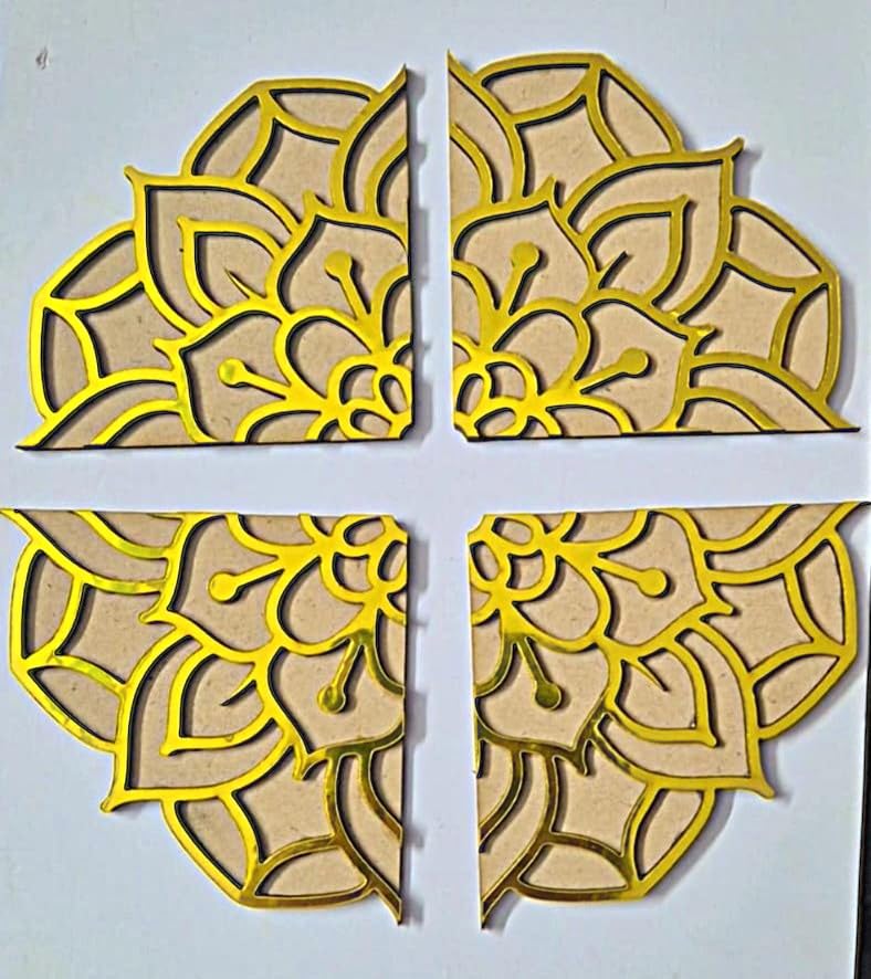 Reusable Wooden Rangoli Stencil for Elegant Floor Art (18 Inches) | Ready to Draw Rangoli for Festivals & Events| DIY Craft Reusable Templates for Floor, Table (6 MM Thickness)