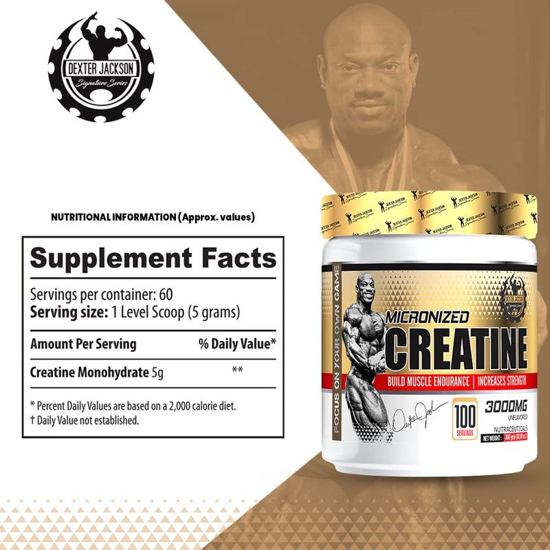 Dexter Jackson Signature Series Creatine Powder | Builds Muscle Endurance & Helps To Increase Strength | 100 Servings,300Gm