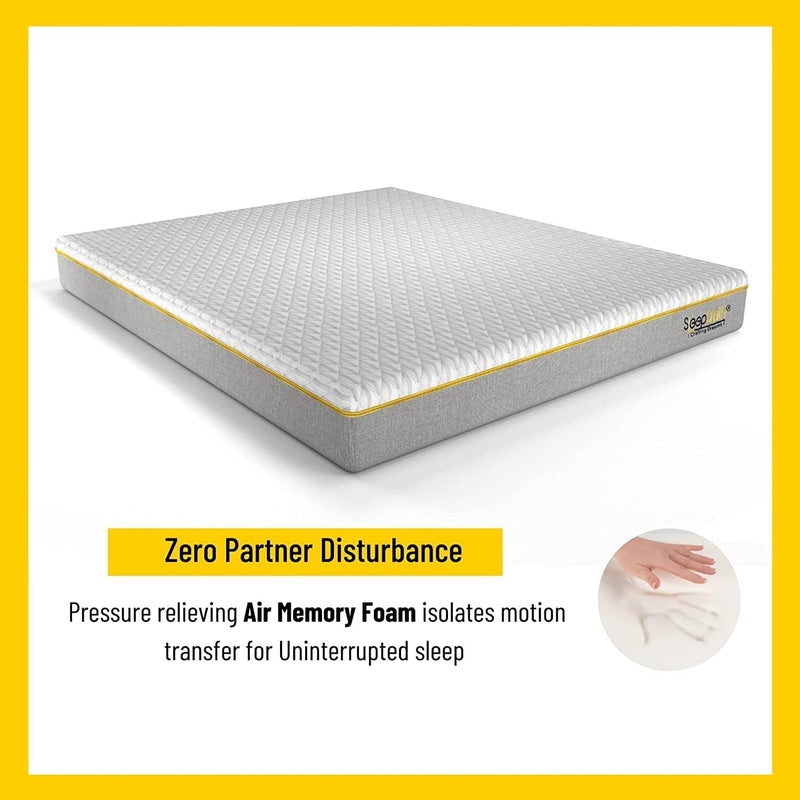 SleepSmith Premium Mattress, 3 Zoned Orthopedic Memory Foam Mattress, 8 Inch with 2 Pillows Graphite Infused Cloud Foam, Active Cooling White Mattress Combo Set, -78" X 60" x 6 Inches, (Queen Size)