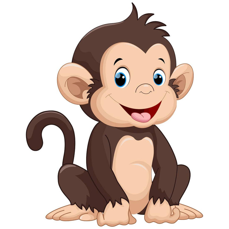 Tuffuk Happy Monkey Large Vinyl Wallstickers for Home Decorations(50 cm x 40 cm)4TZ312