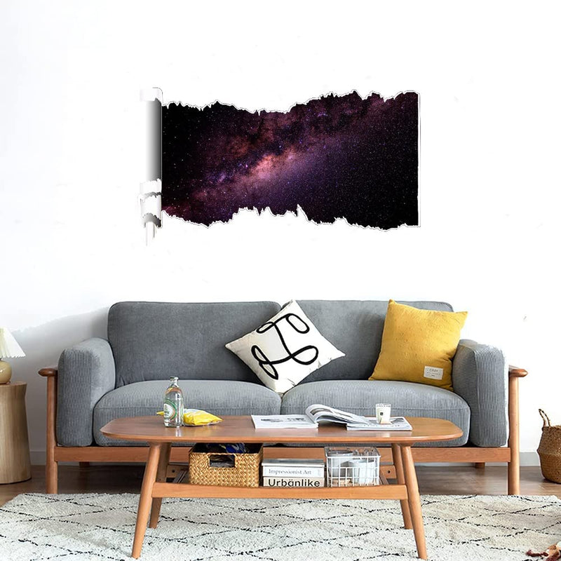 GADGETS WRAP Printed Wall Decal Sticker Scratched Paper Style Wall Decal (90cm x 50cm) - Purple Starry Night