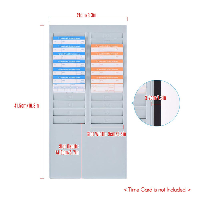 Festnight DOYO Time Card Rack Wall Mount Holder 24 Pocket Slot for Attendance Recorder Punch Time Office