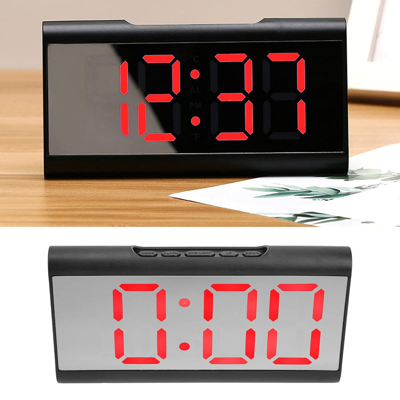 Digital Clock, Desk Clock USB Charging for Bedroom for Office for Home(red)