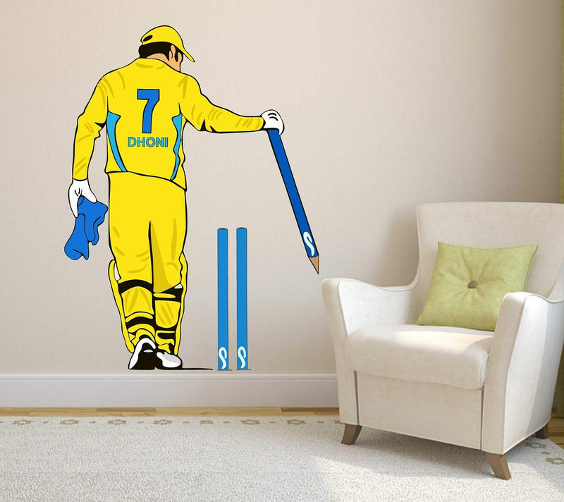 Tuffuk M.S.Dhoni Large Vinyl Wallstickers for Home Decorations (60 cm x 80 cm)5TZ327