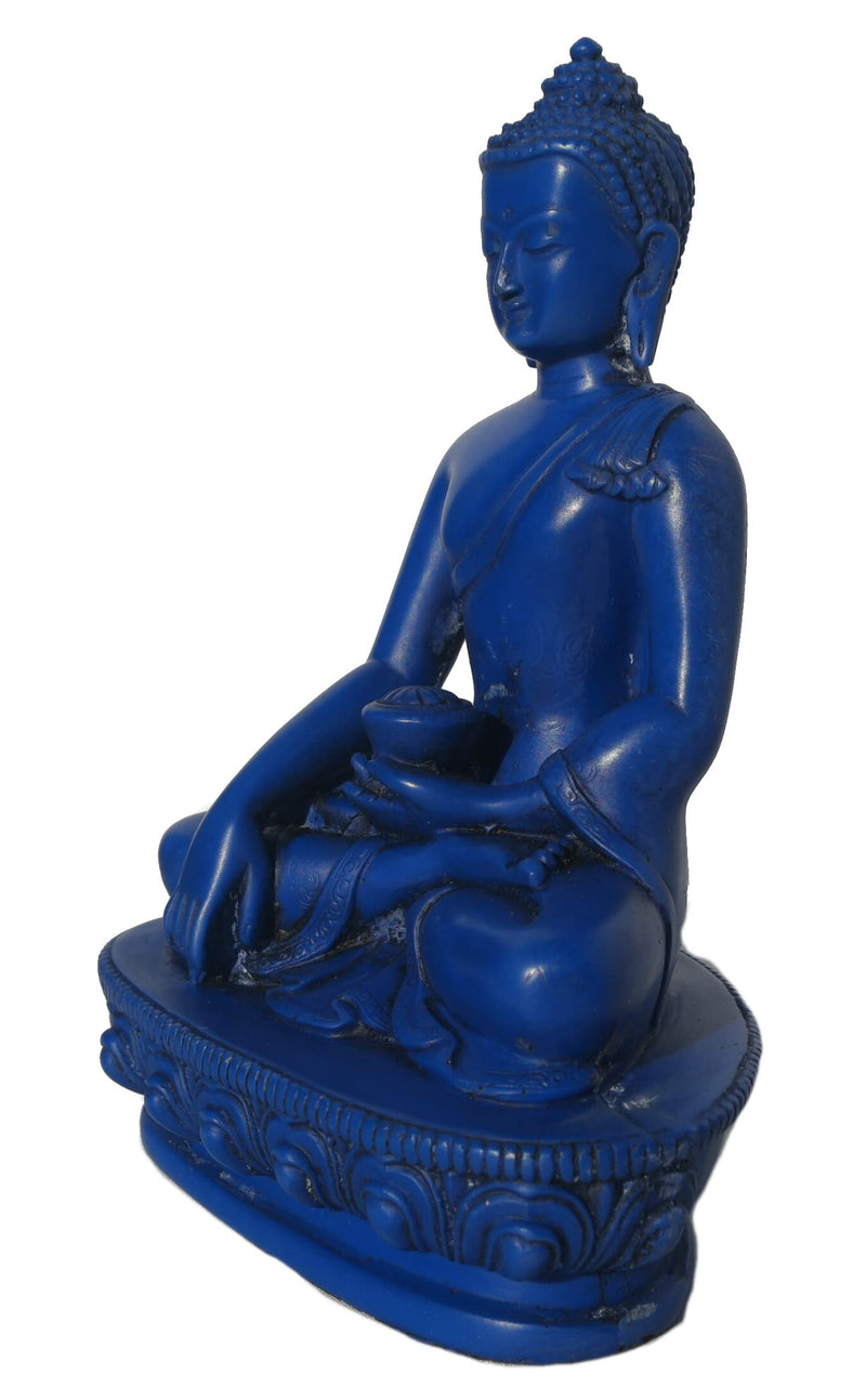 mytibetshop Blue Lapis Earth Touching Buddha Statue for Meditation, Alter and Peace and Prosperity