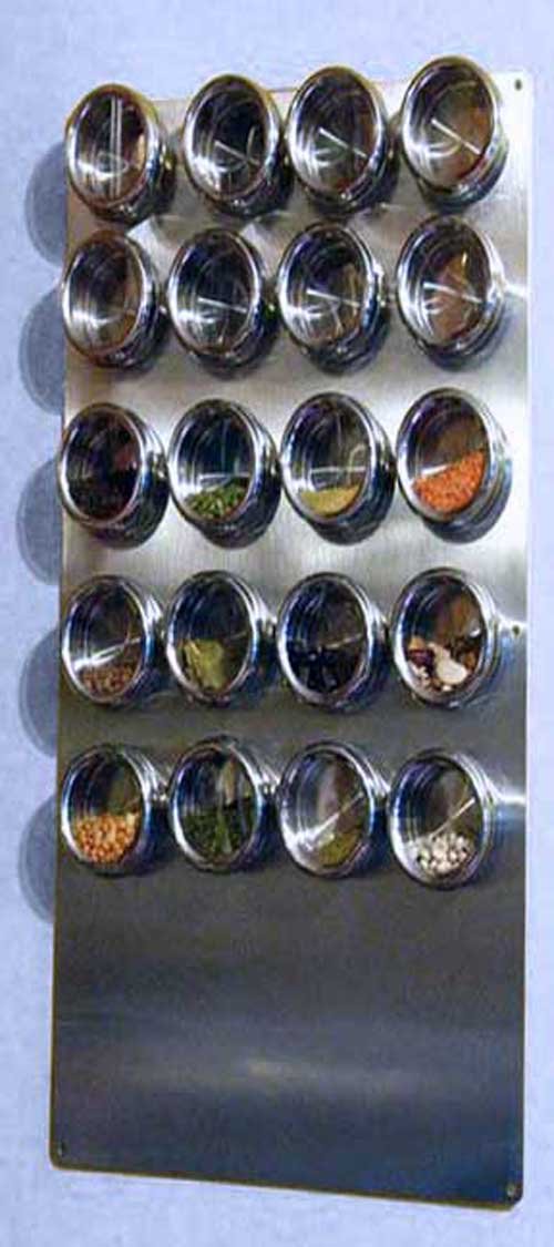 Spice Tin Wall Base, Stainless 12" X 24" for Magnetic Spice Tins