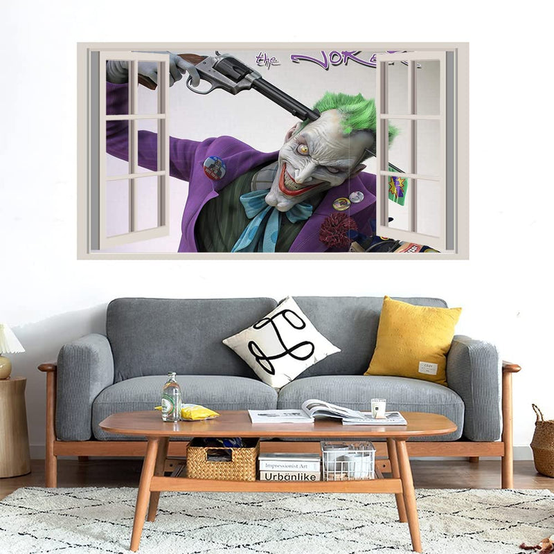 GADGETS WRAP Printed Wall Decal Sticker Fake Window Style Decal (90cm x 50cm) - Joker Mad War